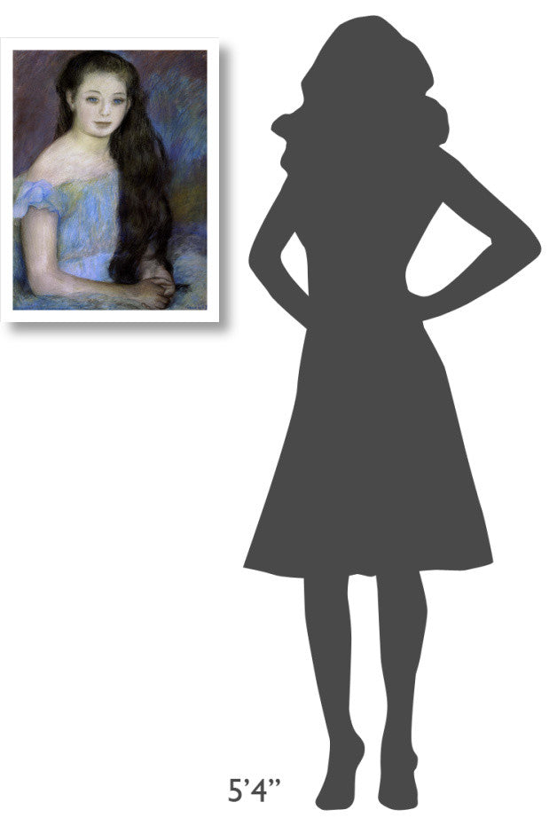 "Young Girl With Dark Brown Hair" Paper Print by Pierre-Auguste Renoir, 18"x24"