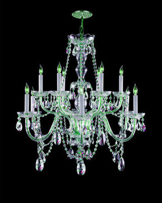 Traditional Crystal 12-Light Chandelier, Polished Chrome Finish