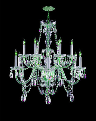 Traditional Crystal 12-Light Chandelier, Polished Chrome Finish