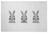 Bunny Triplets Easter Chenille Rug, Laurel Tree Green, 2'x3'
