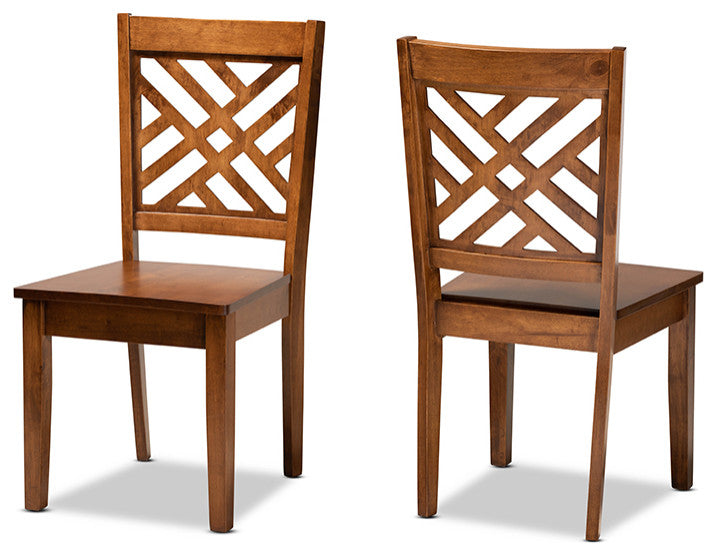 Chipman Modern Transitional Walnut Brown Wood Dining Chair, Set of 2