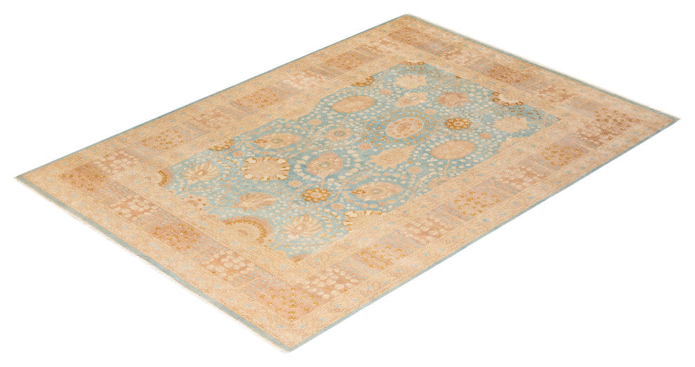 Mogul, One-of-a-Kind Hand-Knotted Area Rug Light Blue, 6' 3" x 8' 10"