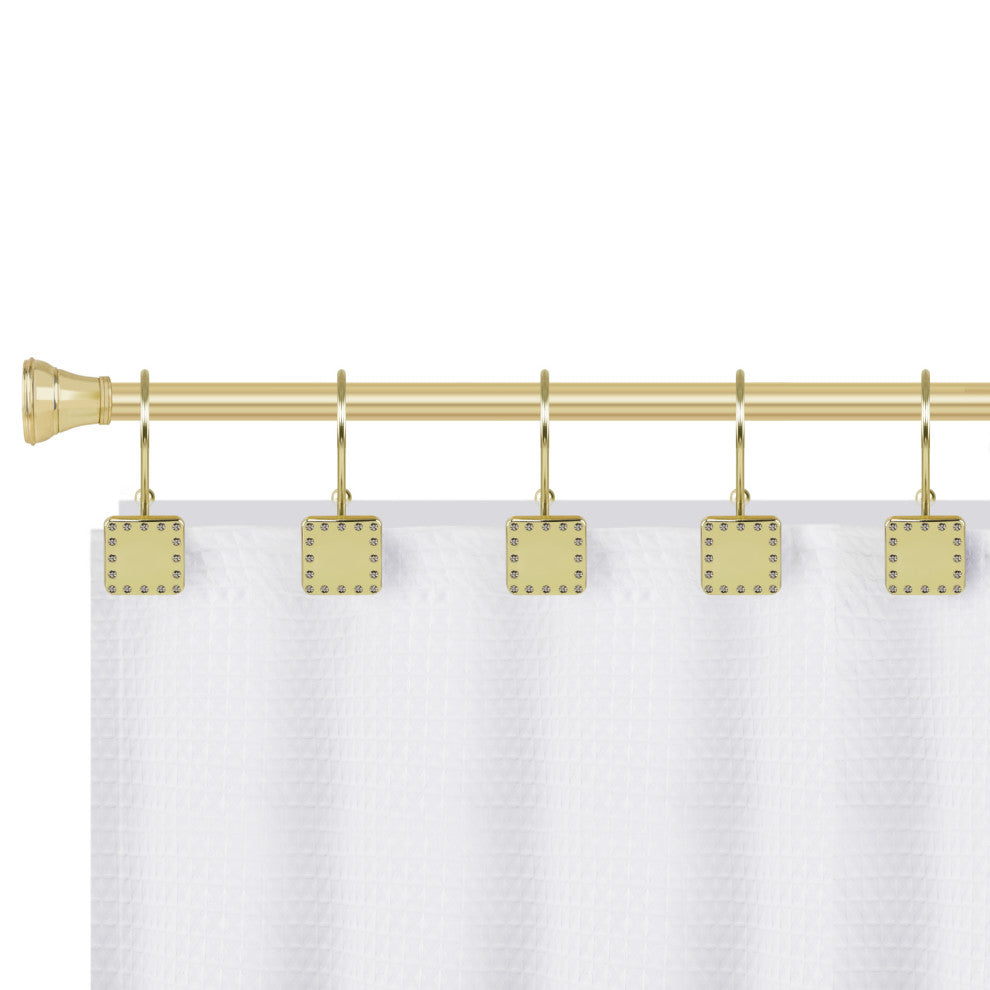 Utopia Alley Shower Hooks - Double Shower Curtain Rings for Bathroom, Gold