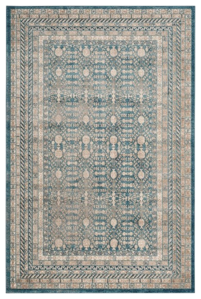 Safavieh Sofia 9' X 12' Power Loomed Rug in Blue and Beige