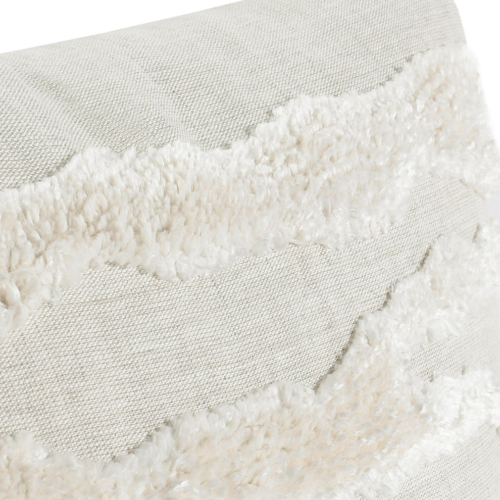 Passage 22" Belgian Linen Blend Throw Pillow by Kosas Home, Ivory