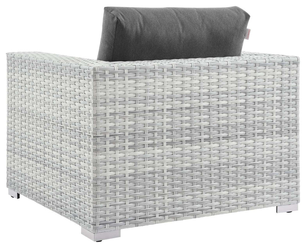 Lounge Sectional Sofa Chair Set, Rattan, Wicker, Gray, Modern, Outdoor