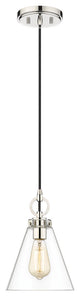 Zlite 3034P8-PN 1-Light Pendant, Clear