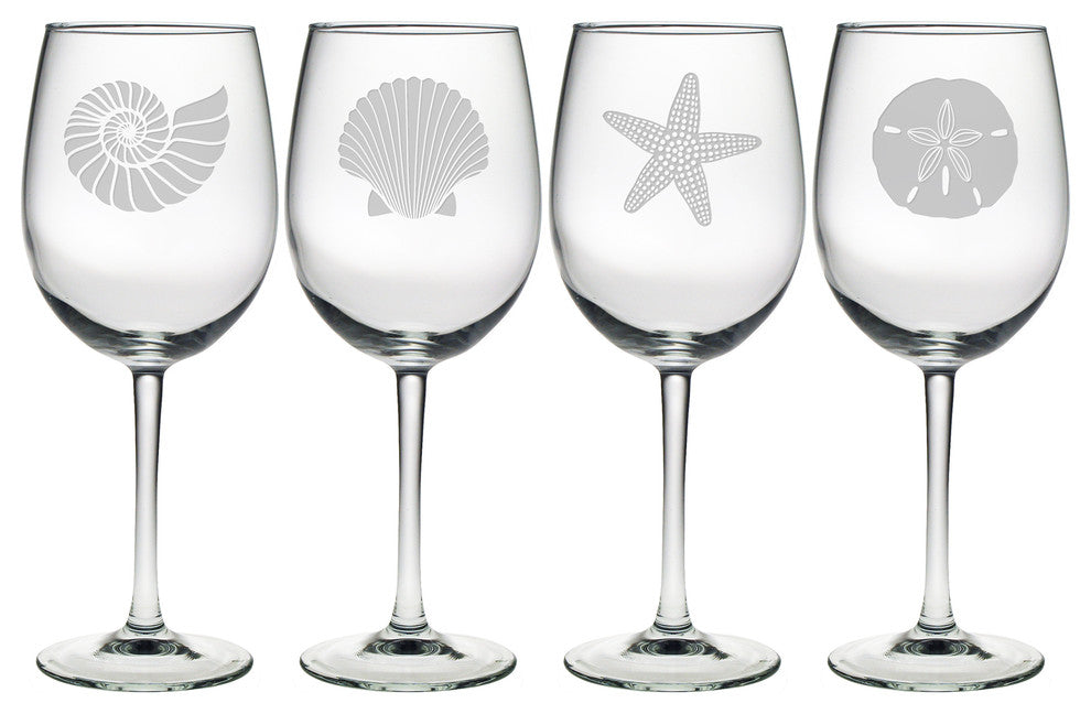 Beachcomber 4-Piece Wine Glass Set