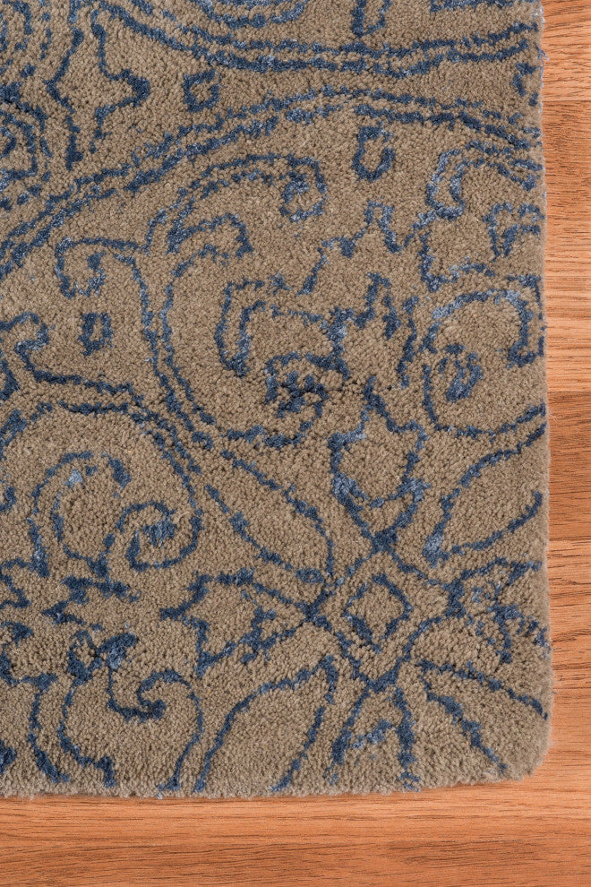 5" X8" X 0.5" Blue Wool Area Rug