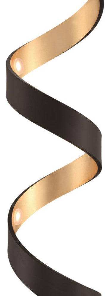 Spiral Pendant, Black and Gold