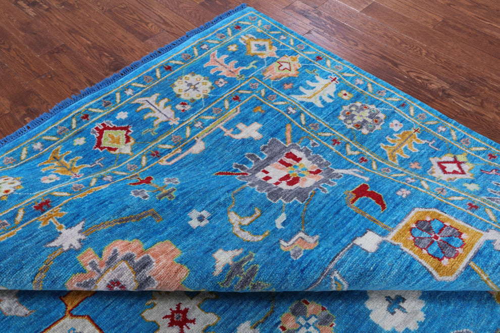 9' Square Turkish Oushak Hand Knotted Rug - Q13326