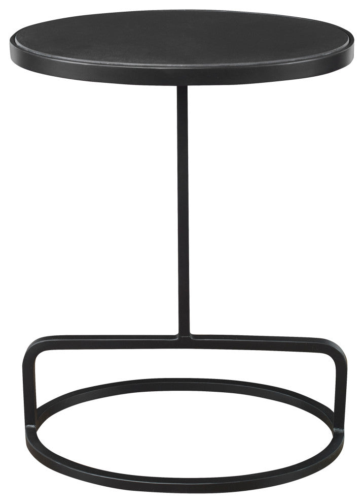 Uttermost 25207 Jessenia Black Marble Accent Table