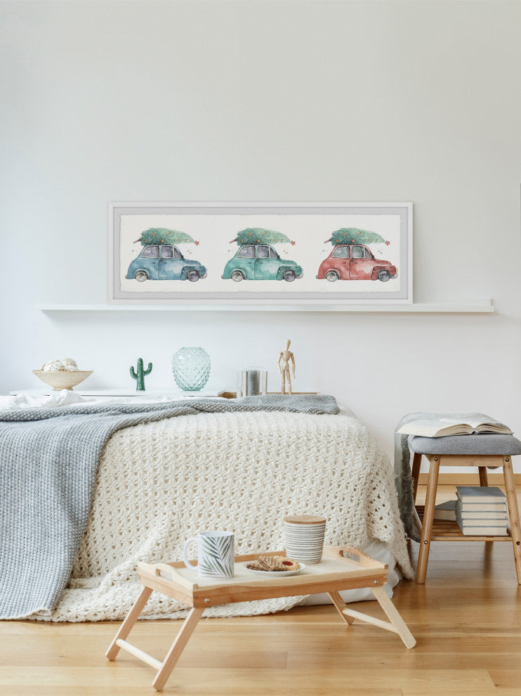 "Pine Tree Shopping" Framed Painting Print, 45x15