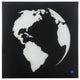 Benzara BM232520 Rectangular World Wall Art With LED, Black and Silver