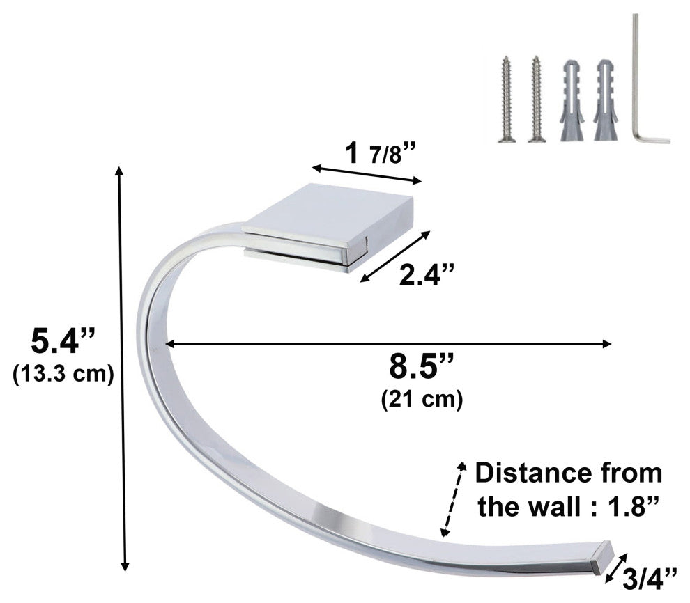 Wall Mounted Hand Towel Holder Bar Ring Stainless Steel