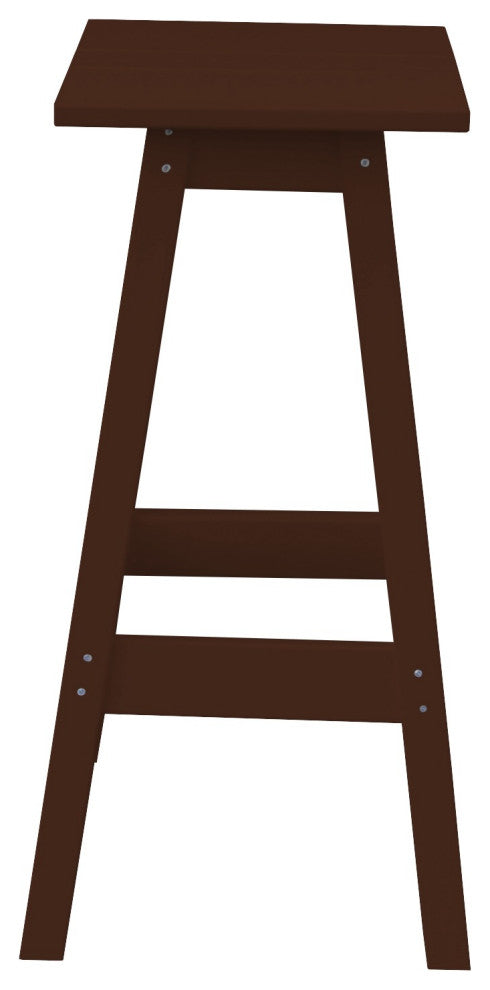 Poly Lumber Bar Stool, Tudor Brown, Bar Height, Square