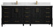 Aberdeen 84 Double Sink Bath Vanity in Black 2" Calacatta Laza