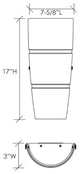 Madison 17" White LED Handcrafted Glass Wall Sconce, Satin Nickel2700K 90Cri