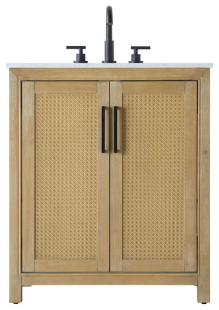 Home Living 30" Single Bathroom Vanity, Linen Oak