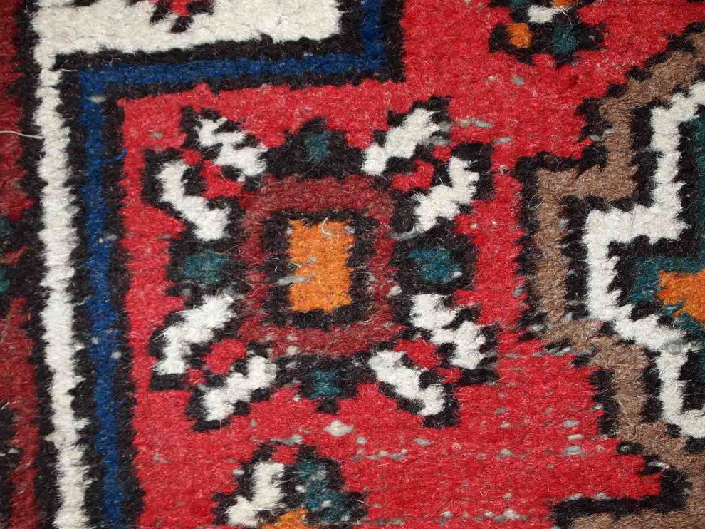 Handmade Vintage Persian Hamadan Rug, 2.4'x4.6', 75cmx141cm 1970s