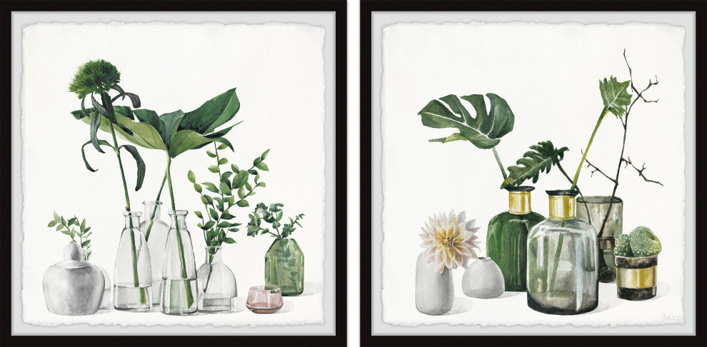 Forest on Bottles Diptych, Set of 2, 24x24 Panels