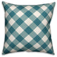 Blue Plaid Outdoor Throw Pillow, 16"x16"
