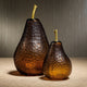 Decorative Amber Glass Pear Sculpture, Large