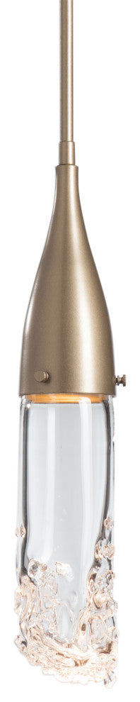 Fritz Mini Pendant, Soft Gold Finish, Clear Glass