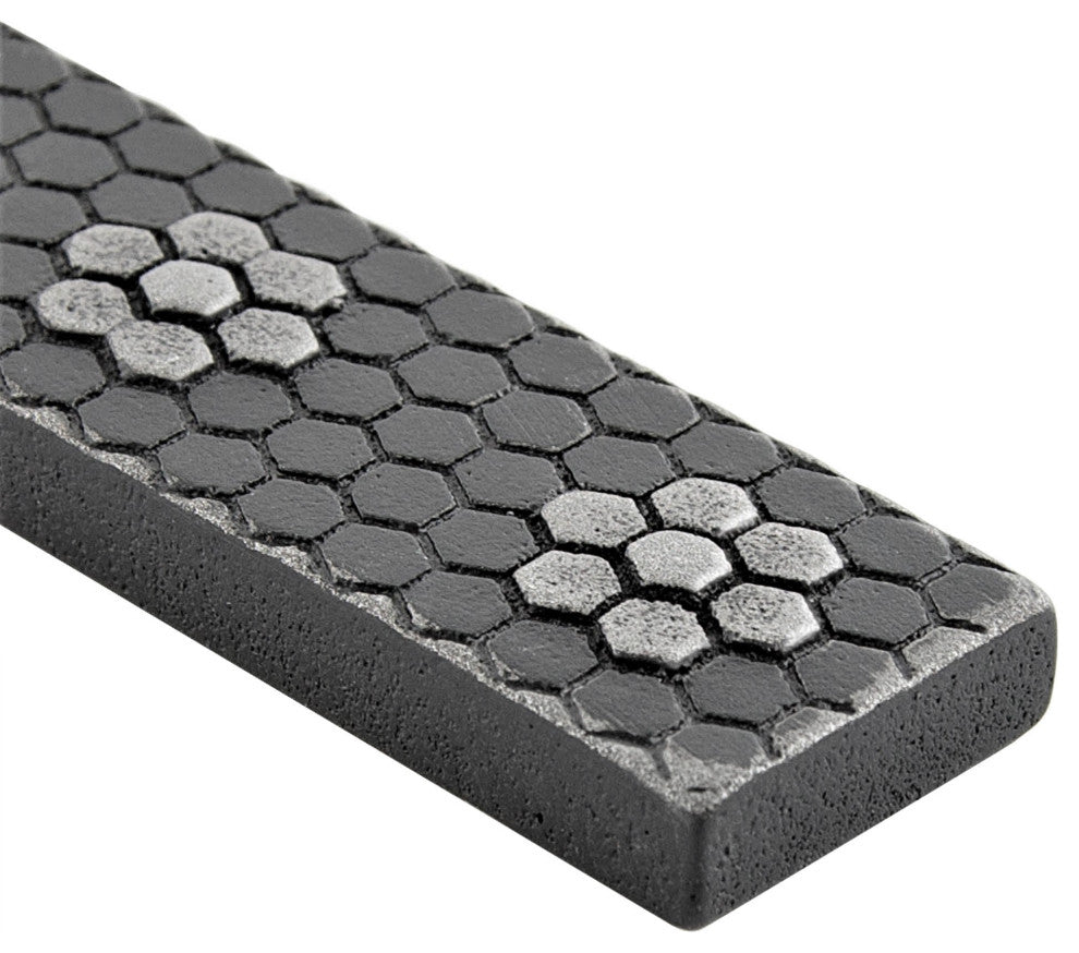 Floral Hex Metal  Tile Trim 1"x6", Set of 5, Wrought Iron