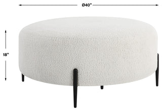Uttermost Arles Large Plush White Ottoman