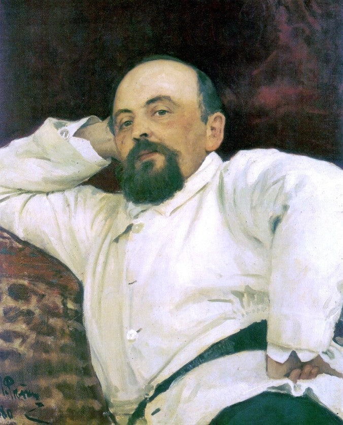 Ilia Efimovich Repin Portrait of Savva Mamontov Premium Canvas Print
