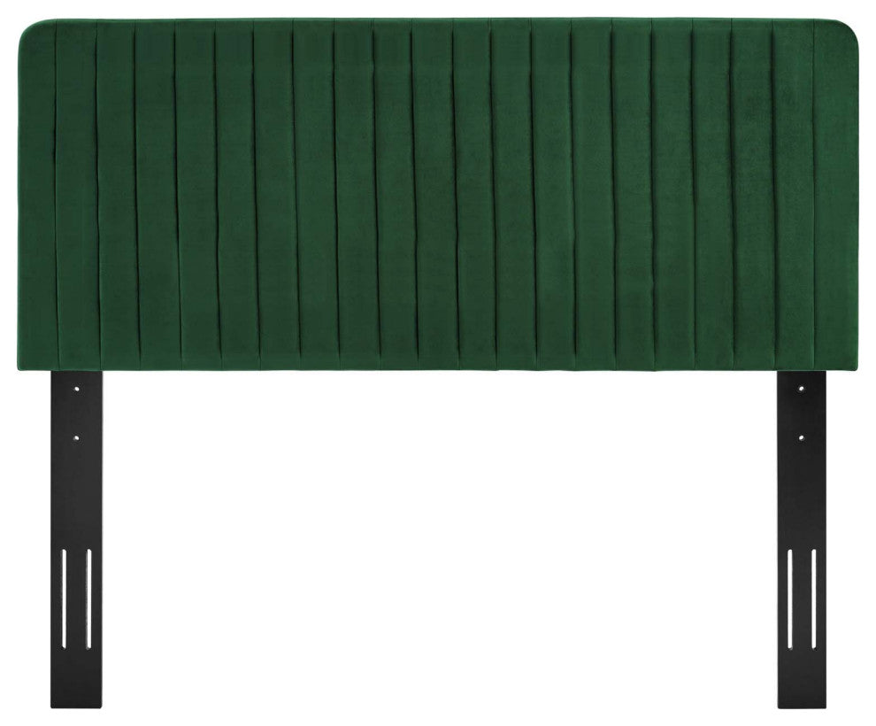 Milenna Channel Tufted Performance Velvet Full/Queen Headboard Emerald