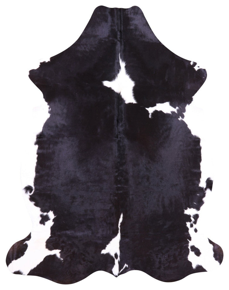 Black and White Natural Cowhide Rug 7' 7" X 6' 1" C2304