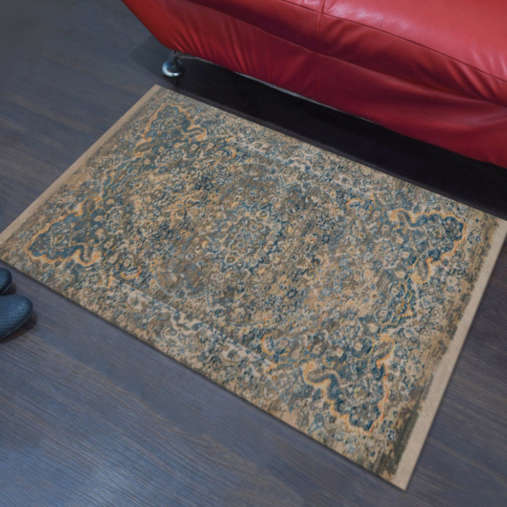 Machine Made Polyester Durable Indoor Outdoor Washable Oriental Pattern Footmat
