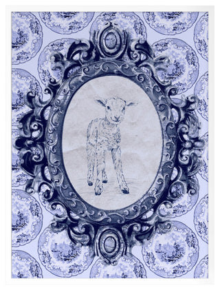Toile Lamb Fine Art Print, White, 36"x27"
