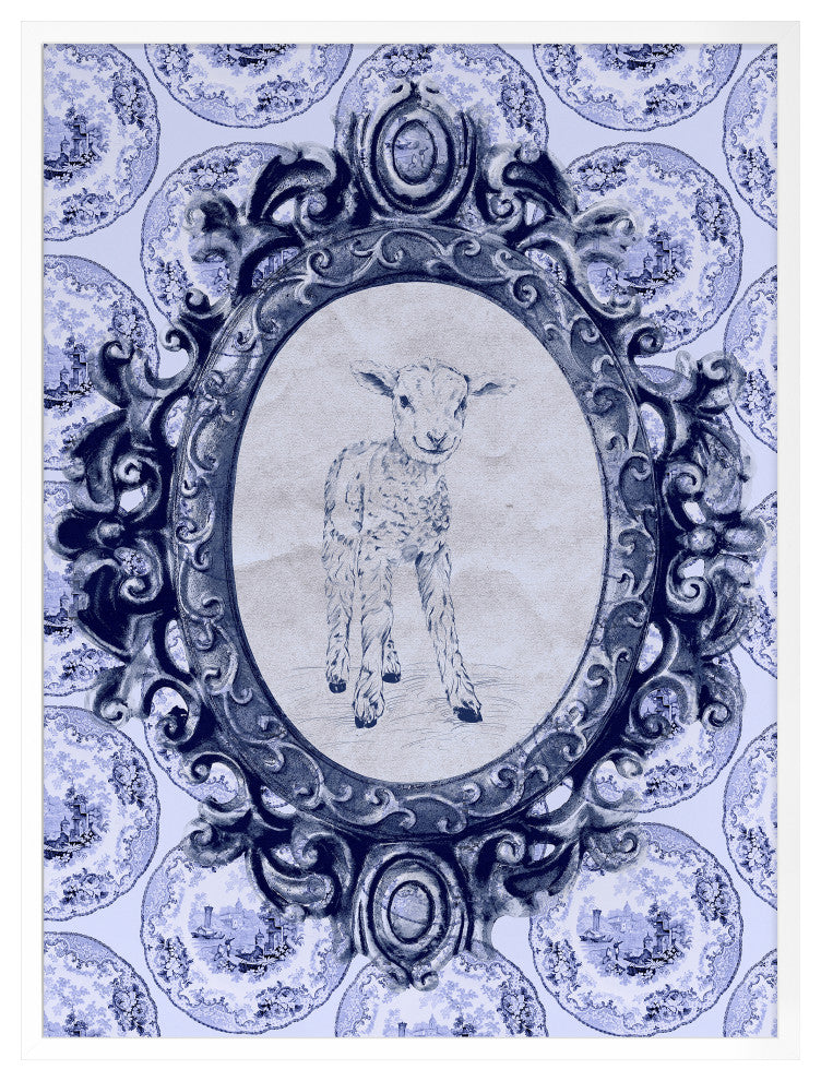 Toile Lamb Fine Art Print, White, 36"x27"