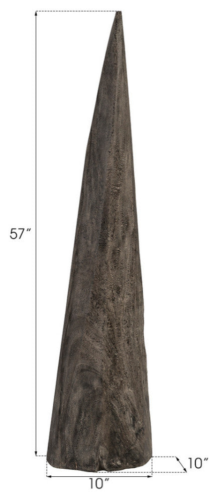 Shark Tooth Sculpture, Gray Stone, Large