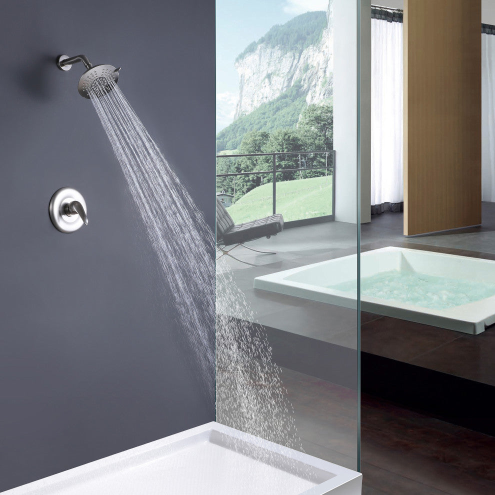 Pressure Balanced 5-Function Shower Faucet with Rough-in Valve, Brushed Nicke