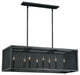 Wicker Park 8L Linear Chandelier Warm Pewter