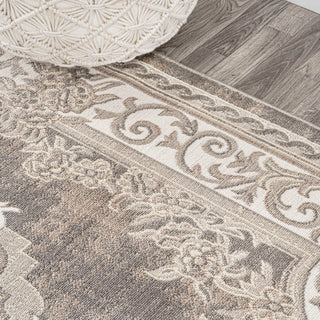 Rosalia Cottage Medallion Area Rug, Gray/Ivory, 8x10