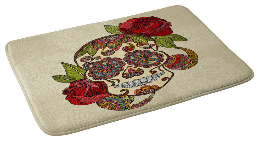 Valentina Ramos Sugar Skull Memory Foam Bath Mat, 17"x24"