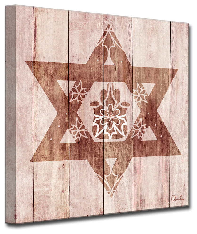 Ready2HangArt Inspirational 'Star of David Hamsa' Wrapped Canvas Wall Art