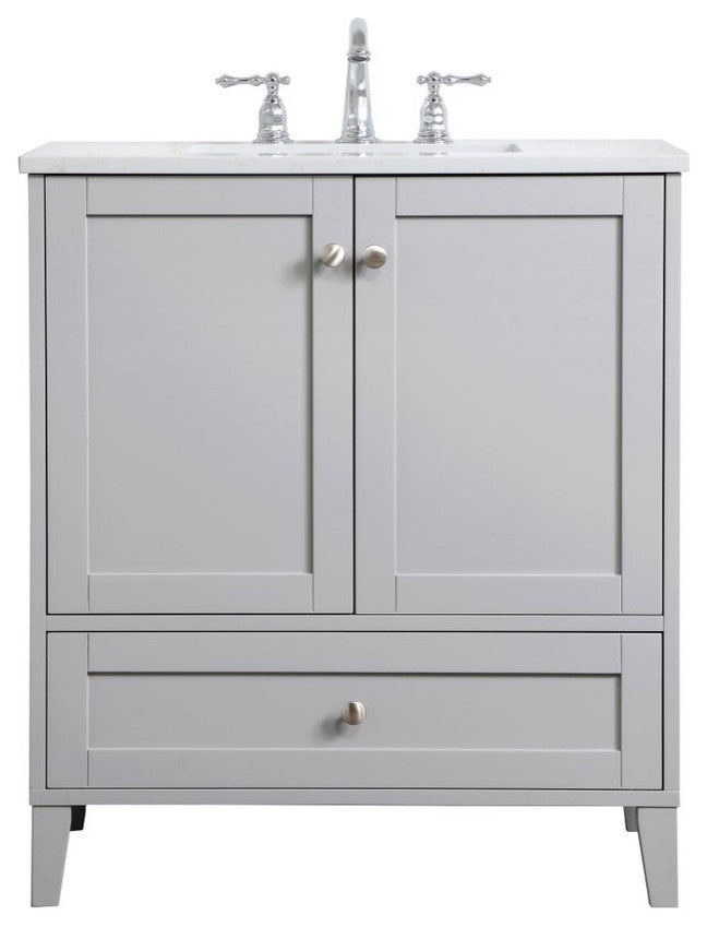 30" Single Bathroom Vanity, Gray