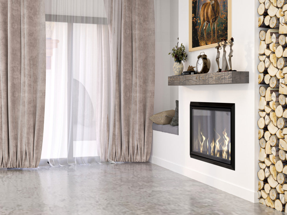 Solid Beam Fireplace Mantel Shelf, Ash Gray, 48"