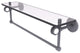 Clearview 22" Glass Shelf and Towel Bar and Dotted Accents, Matte Gray