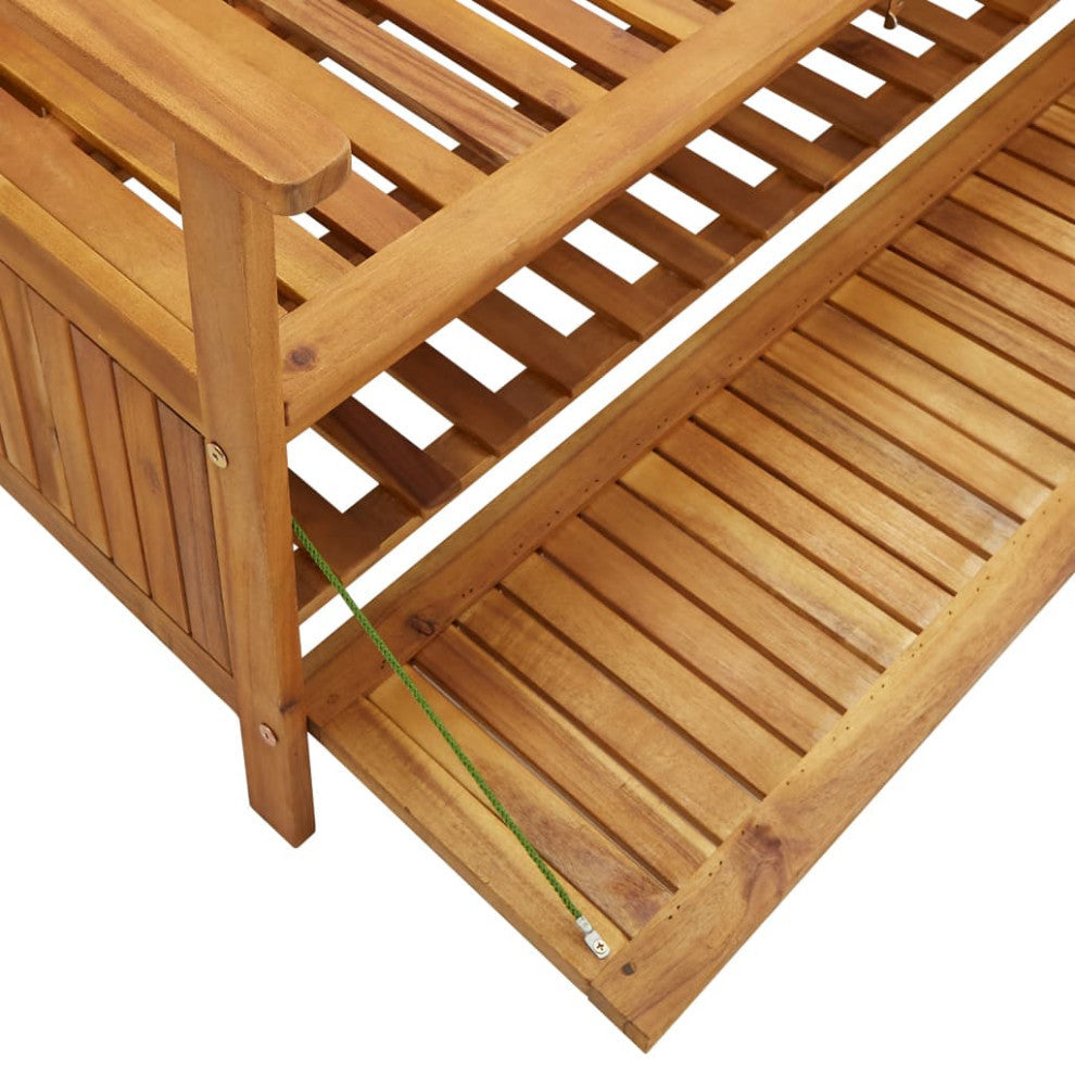 vidaXL Outdoor Storage Bench Deck Box for Patio Furniture Solid Wood Acacia