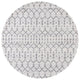 Moroccan HYPE Boho Vintage Diamond Runner Rug, Cream/Gray, 6' Round