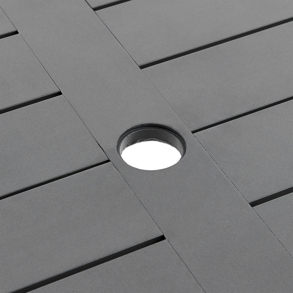 Zella Outdoor Patio 5-Piece Dining Set, Aluminum Light Gray Rope/Cushions