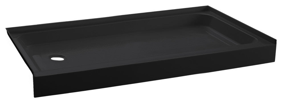 Voltaire 60"x32" Acrylic Black, Single-Threshold, Left-Hand Drain, Shower Base