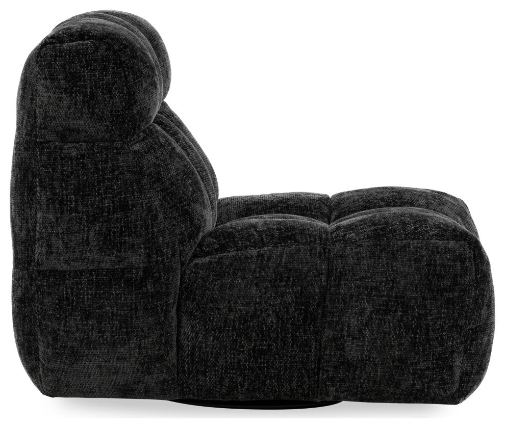 Roba Upholstered Fabric Swivel Lounge Chair